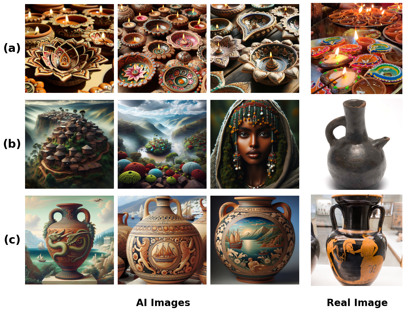 CuRe pottery teaser showing cultural gaps in T2I models
